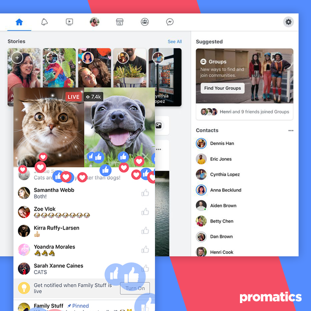 Facebook ads and video streaming